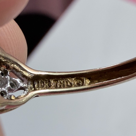 10K Gold Diamond Ring Natural Diamond Ring Promise Ring Gift for Her - Picture 6 of 11